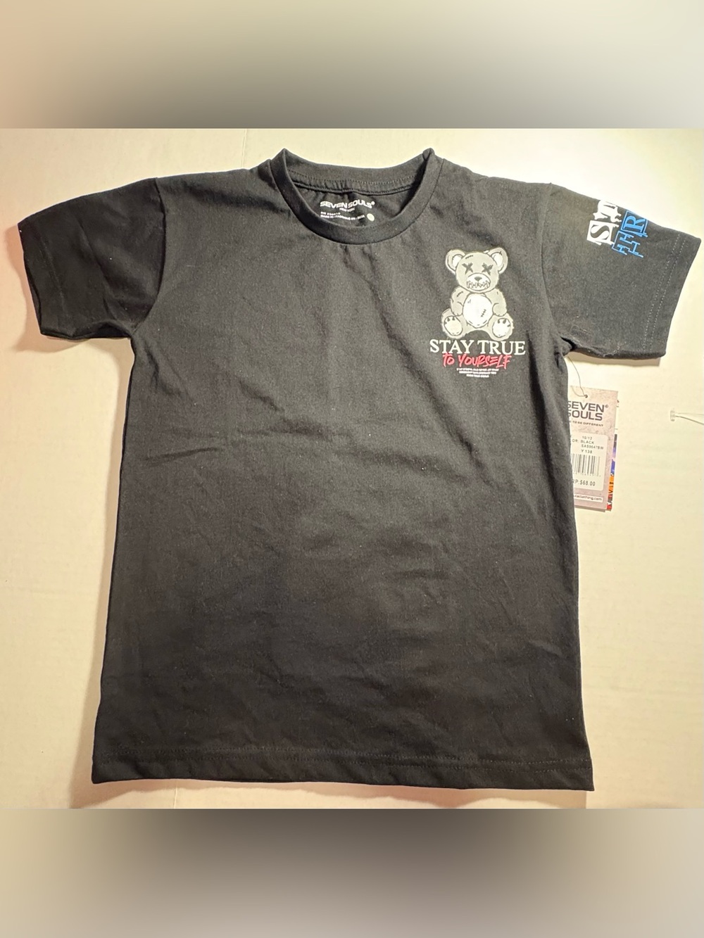 Seven Souls Kids "Stay True" Black Short Sleeve Tee